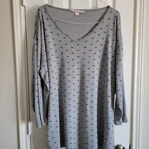 Gray Patterned Women's Top